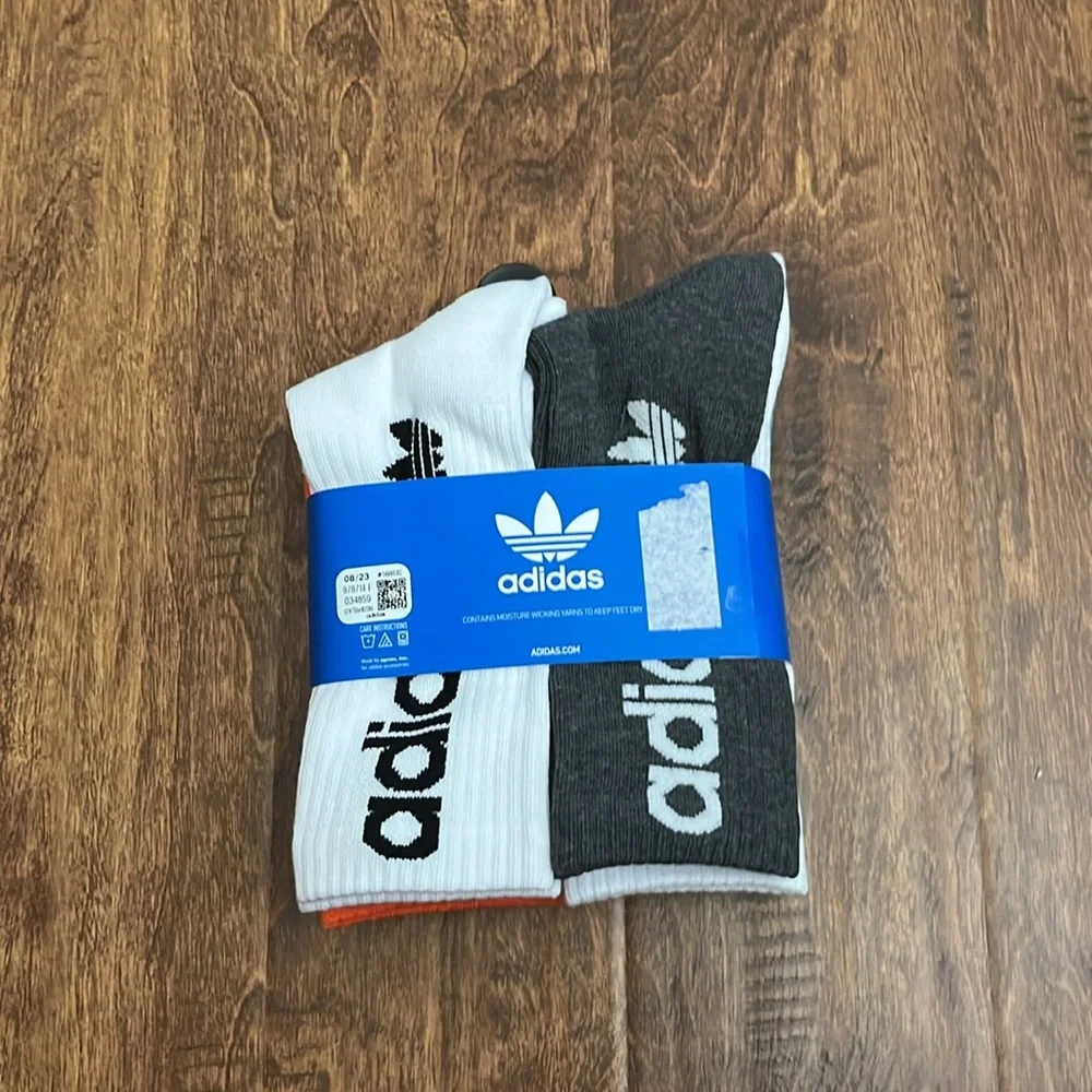 Adidas Crew Socks 6 Pack Shoe Size 6-12 - Picture 8 of 17